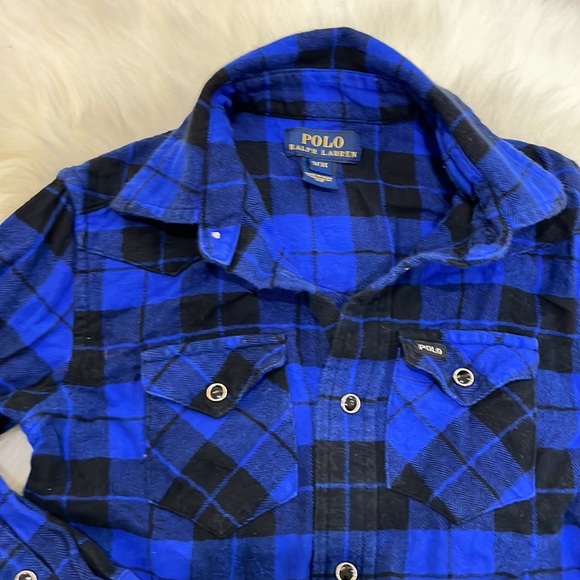 EUC 3T Ralph Lauren Polo Plaid Fleece Shirt - Picture 2 of 5